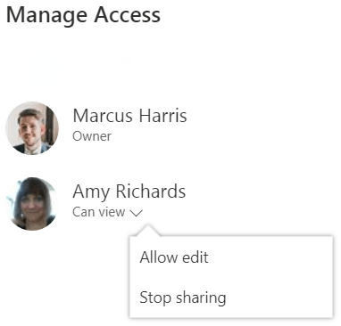 Manage Access Screenshot.