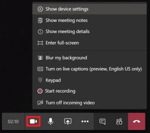 How to turn off video in Microsoft Teams