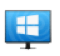 Icon of a PC monitor with a blue background and white windows logo.