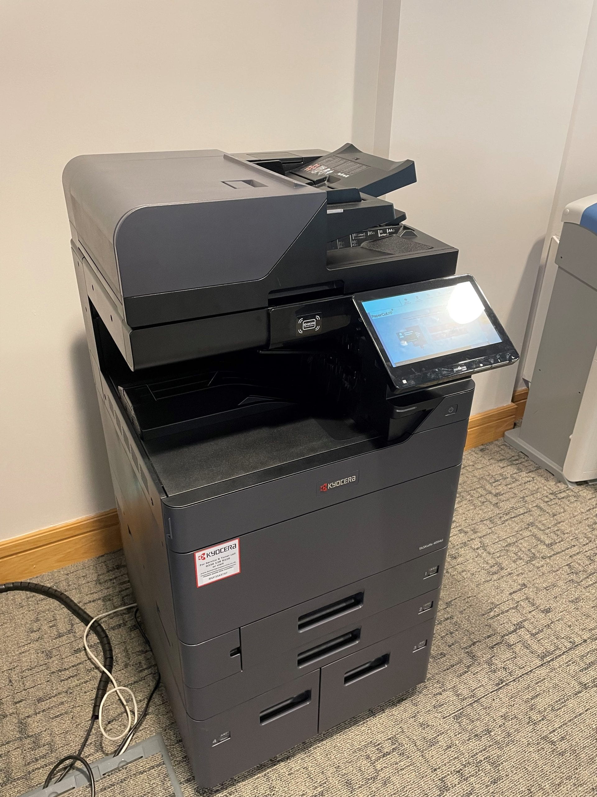 A photo of a new Kyocera Printer at Lawress Hall.